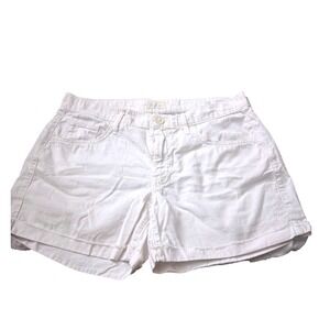 Mother The Dropout Cuff Short White Denim Shorts Womens Size 26 Made in USA BB17